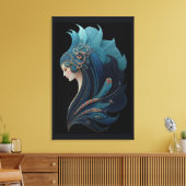 MERMAID NOIR #2 LEINWANDDRUCK (Insitu (Wohnzimmer))
