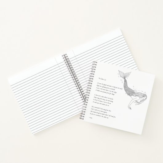 Mermaid-Notebook mit Gedicht "The Endless Sea" Notizblock (Innenseite)