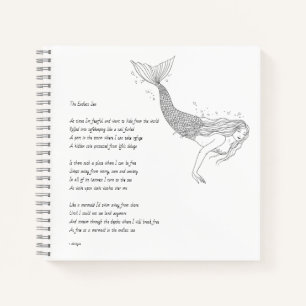 Mermaid-Notebook mit Gedicht "The Endless Sea" Notizblock