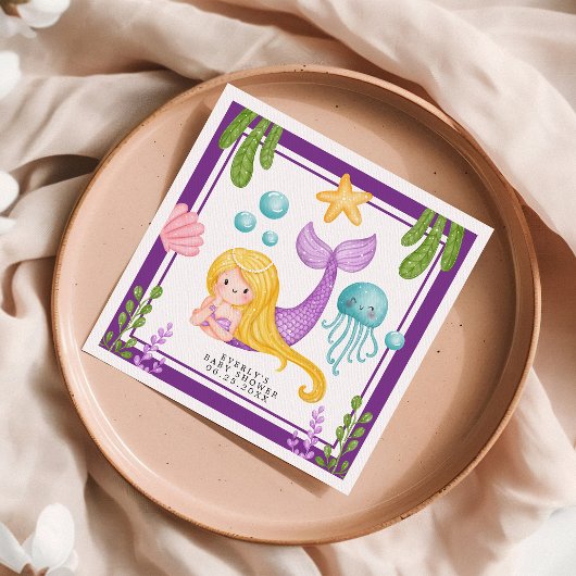 Mermaid Ocean Baby Dusche Napkins Serviette