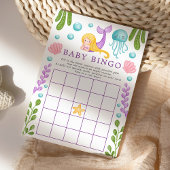 Mermaid Ocean Baby Shower Bingo Game Einladung