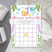 Mermaid Ocean Baby Shower Bingo Game Einladung