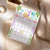 Mermaid Ocean Baby Shower Bingo Game Einladung