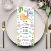 Mermaid Ocean Baby Showmenü Menükarte