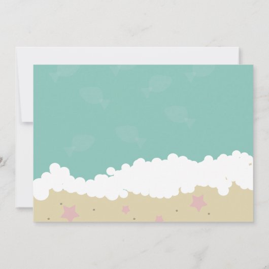 Mermaid Ocean Beach Birthday Party Einladung (Rückseite)