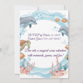 Mermaid Ocean Birthday Einladung (Rückseite)