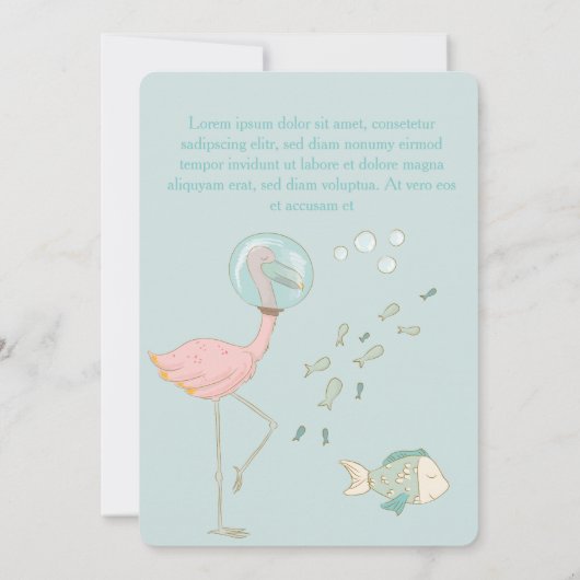 Mermaid Ocean Boy Invitation Blue Baby Dusche Einladung (Rückseite)