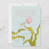 Mermaid Ocean Girl Pink Baby Dusche Einladung (Rückseite)