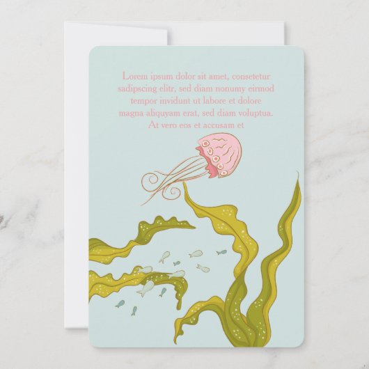 Mermaid Ocean Girl Pink Baby Dusche Einladung (Rückseite)