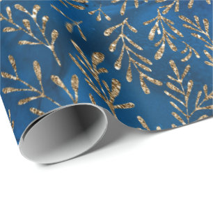 Mermaid Ocean Glitzer Blue Navy Gold Foils Geschenkpapier