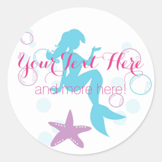 Mermaid Ocean Nautical Party Danke Stickers (Vorderseite)