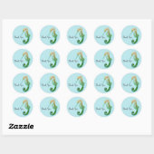 Mermaid Ocean Seepferd Party Danke Stickers (Blatt)