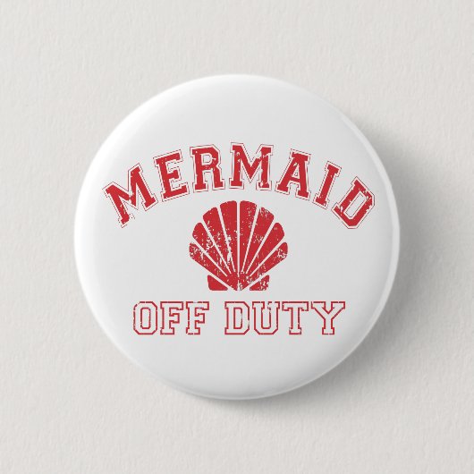 Mermaid Off Duty Distressed Vintag Button (Vorderseite)