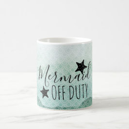 Mermaid Off Duty Green Watercolor Coffee Tasse