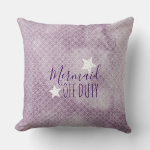 Mermaid Off Duty Lila Watercolor Kissen