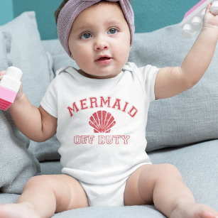 Mermaid Off Duty Niedliches Vintages Baby Baby Strampler