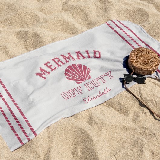 Mermaid Off Duty Personalisiert Strandtuch