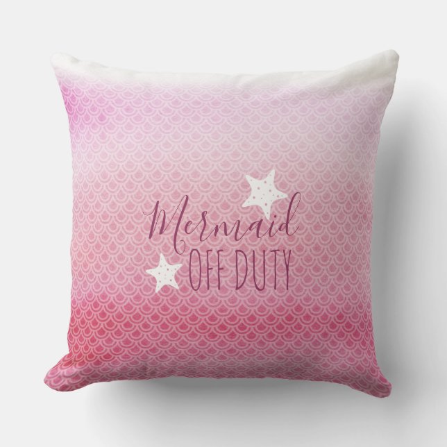 Mermaid Off Duty Pink Watercolor Kissen (Vorderseite)