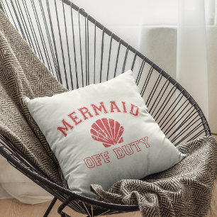 Mermaid Off Duty Sandblasted Typografie Outdoor Kissen