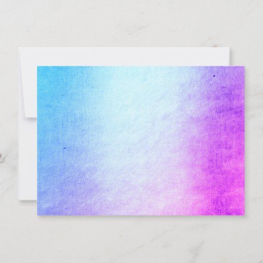 Mermaid Ombre | Blauer rosa Lila Schwanz Dusche Einladung (Rückseite)