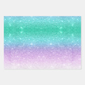 Mermaid Ombre + Iridescent Rainbow Glitzer Geschen Geschenkpapier Set (Vorderseite 3)