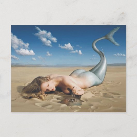 Mermaid On Beach Postcard Postkarte (Vorderseite)