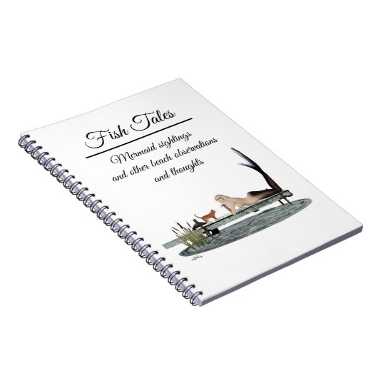 Mermaid On Boat Dock Spiral Notebook Notizblock (Rechte Seite)