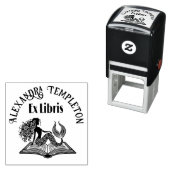 Mermaid on Open Book with Ex Libris Name Permastempel (Beispiel)