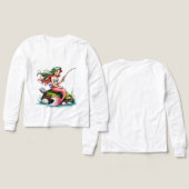 Mermaid on Rock – Kids’ Long Sleeve Tee (Design Vorderseite & Rückseite)
