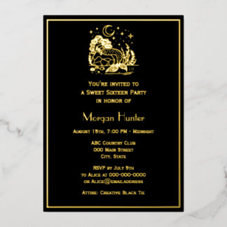 Mermaid on Rock Stars Moon Sweet Sixteen Folien Feiertagskarte