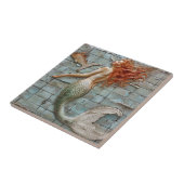 Mermaid Orange Hair Mosaik 3D-Effekt Fliese (Seite)