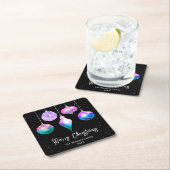 Mermaid Ornaments Frohe Weihnachten Rechteckiger Pappuntersetzer (Vor Ort)