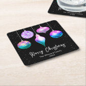 Mermaid Ornaments Frohe Weihnachten Rechteckiger Pappuntersetzer (angewinkelt)