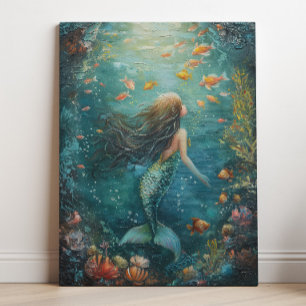 Mermaid Painting Art Leinwanddruck