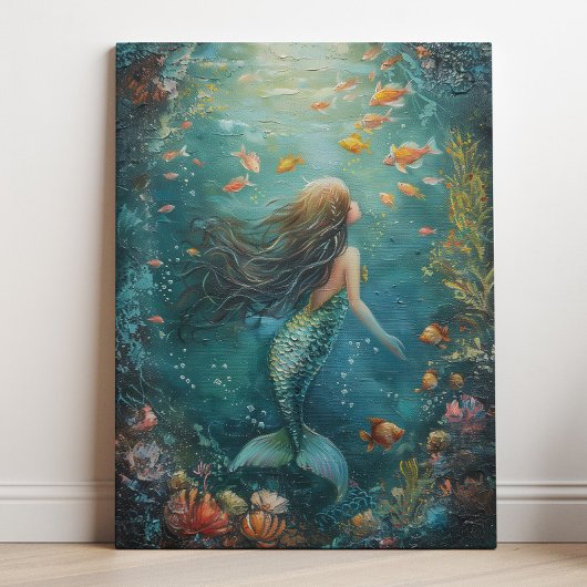Mermaid Painting Art Leinwanddruck