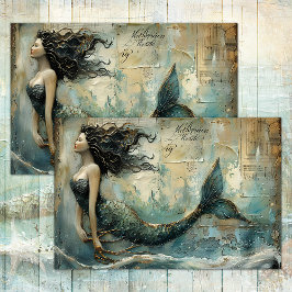 MERMAID PAINTING DISTRESSEITE GEMISCHTE MEDIENDECO SEIDENPAPIER