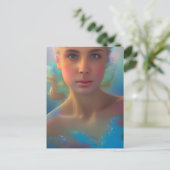Mermaid Painting Postcard Postkarte (Stehend Vorderseite)