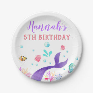 Mermaid paper plate birthday party mermaids pappteller