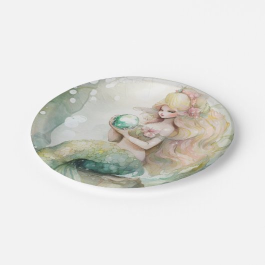 Mermaid Pappteller (Schrägansicht)