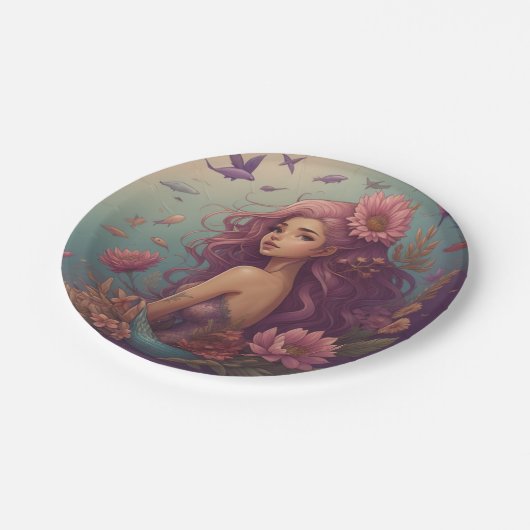Mermaid Pappteller (Schrägansicht)