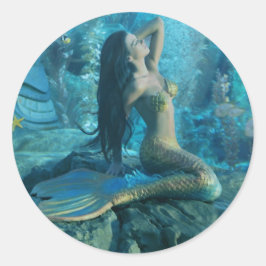 Mermaid Paradise Runder Aufkleber