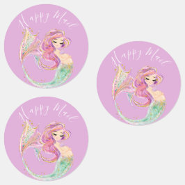 Mermaid Party Baby Dusche Pink Labels Etiketten