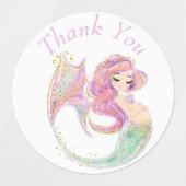 Mermaid Party Baby Showmutter Etiketten (Design 1)