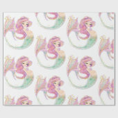 Mermaid PARTY BABY SHOWY WHITE Wrapping Paper Geschenkpapier (Flach)