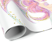 Mermaid PARTY BABY SHOWY WHITE Wrapping Paper Geschenkpapier (Rolleneckpunkt)