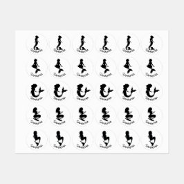 Mermaid Party Black Labels Etiketten