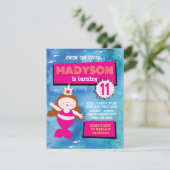 Mermaid Party Blue Gefärbte Krawatte Sea Life Gebu Einladung (Stehend Vorderseite)