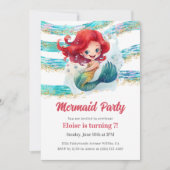 Mermaid Party Einladung (Vorderseite)