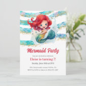 Mermaid Party Einladung (Stehend Vorderseite)