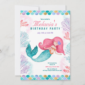 Mermaid Party Einladung